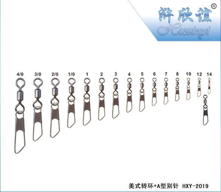 Hxy Pcs(100 50 20) Size(14 12 10 8 7 6 5 4 3 2 1 1/0 2/0 3/0 4/0) Rolling Swivel-Hu xin yi Official Store-14 100PCS-Bargain Bait Box