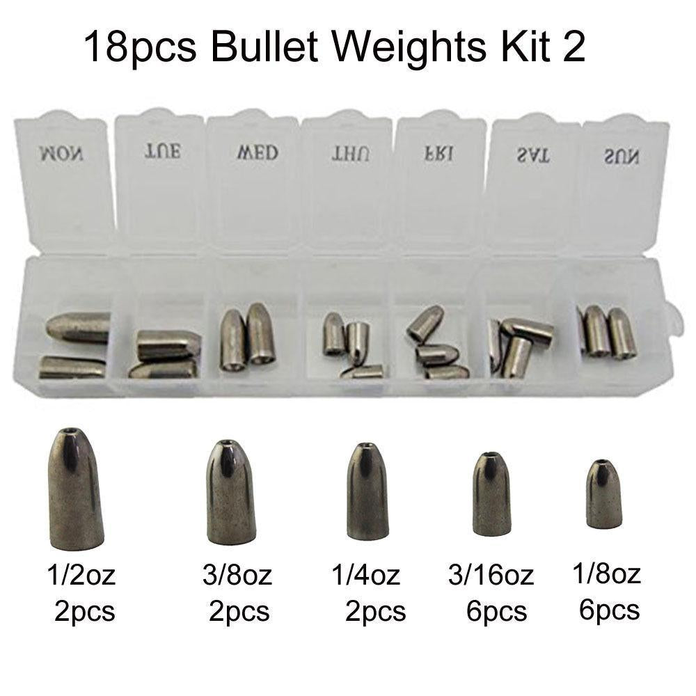 Hyaena 18Pcs 100% Tungsten Bullet Fishing Sinker For Texas Rig Plastic Worm-Bullet Weights-Bargain Bait Box-Bargain Bait Box