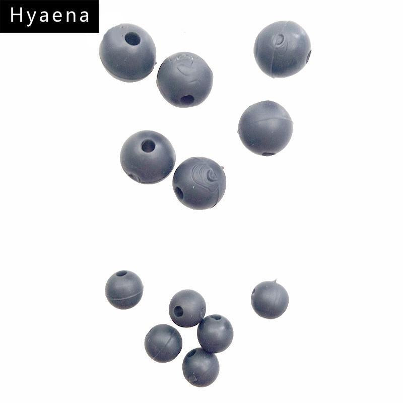 Hyaena 50Pcs 5Mm/7Mm Soft Carp Fishing Beads Grey Rubber Carp Fishing Tackle-Hyaena Fishing Tackles Store-5mm-Bargain Bait Box
