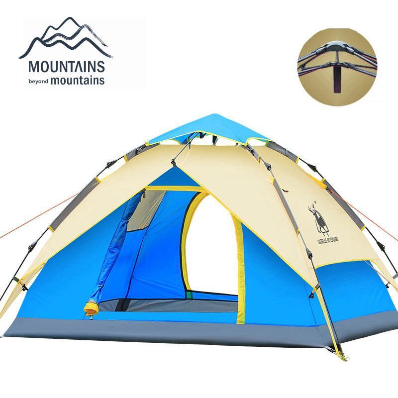 Hydraulic Automatic Windproof Waterproof Double Layer Tent 3-4 Person Tents-MBM outdoor Store-Blue-Bargain Bait Box