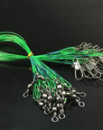 Ibun 100Pcs/Set Fishing Line Trace Wire Leader Connect With Hook Swivel-IBUN Fishing Store-Black 15cm-Bargain Bait Box