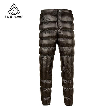 Ice Flame Lightweight Winter 800Pf 90% White Goose Down Pants Trousers Bottoms-Hiking Pants-YOUGLE store-Black-S-Bargain Bait Box