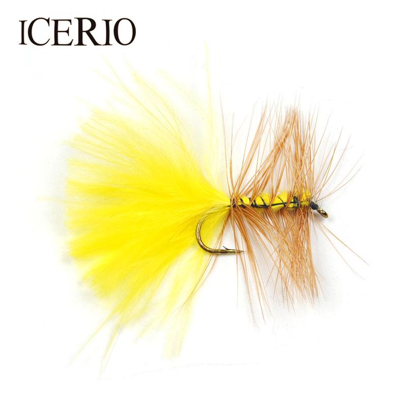 Icerio 12Pcs #8 Yellow Body Wooly Bugger Streamer Trout Fly-Flies-Bargain Bait Box-Bargain Bait Box