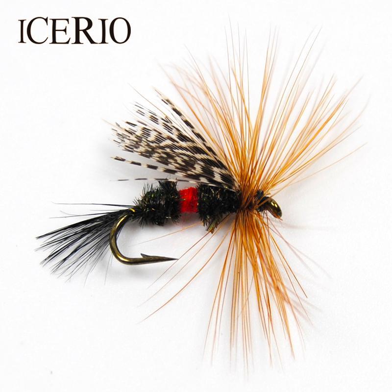 Icerio 6Pcs Royal Wulff Brown Hackle Trout Fishing Fly Bait 