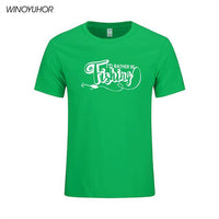 I'D Rather Be Fishinger Funny Printed T-Shirts Men Casual Short Sleeve Cotton-Shirts-Bargain Bait Box-Green-S-Bargain Bait Box