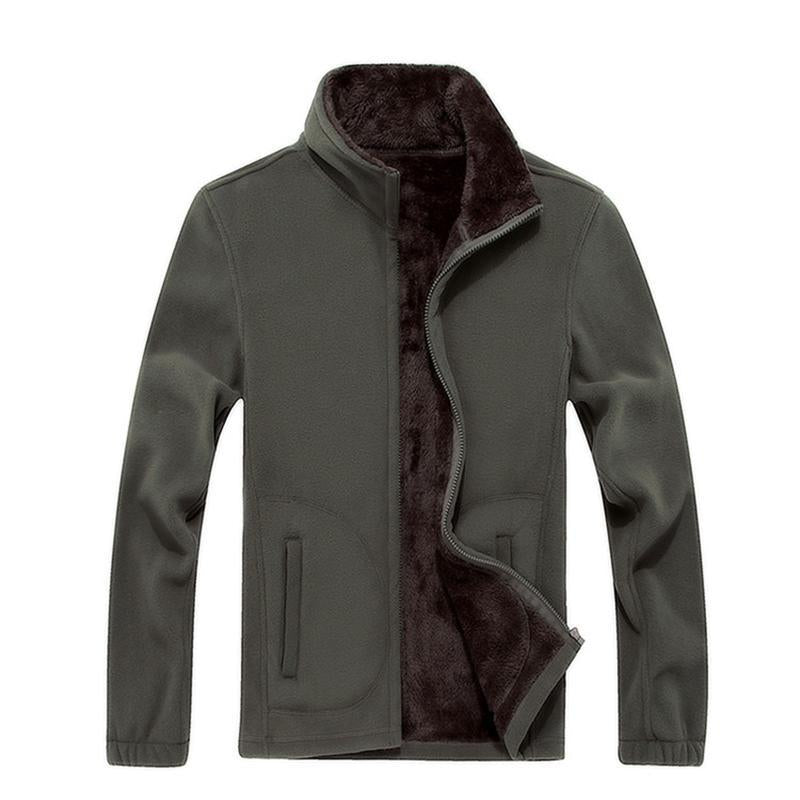 Iemuh Brand Xl-8Xl Men Fleece Jacket Camping Hiking Jackets Full-Zip Men&#39;S-Winterfell-Black-L-Bargain Bait Box