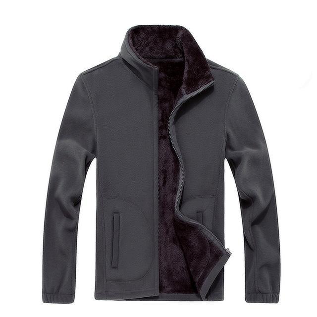 Iemuh Brand Xl-8Xl Men Fleece Jacket Camping Hiking Jackets Full-Zip Men'S-Winterfell-Gray-L-Bargain Bait Box