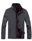Iemuh Brand Xl-8Xl Men Fleece Jacket Camping Hiking Jackets Full-Zip Men'S-Winterfell-Gray-L-Bargain Bait Box