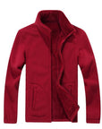 Iemuh Brand Xl-8Xl Men Fleece Jacket Camping Hiking Jackets Full-Zip Men'S-Winterfell-Red-L-Bargain Bait Box
