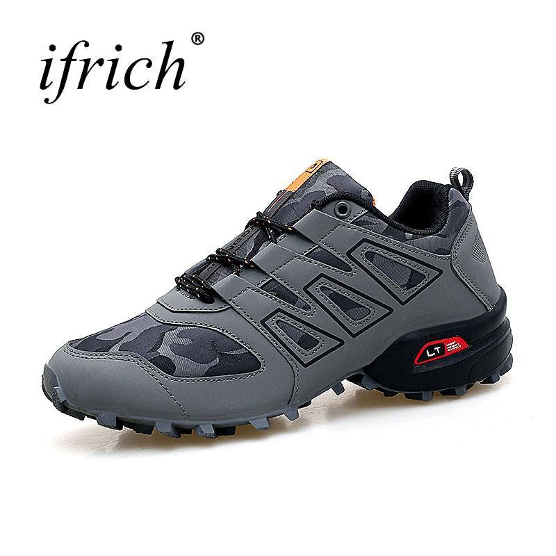 Ifrich Hiking Shoes Men Outdoor Sneakers Large Size Hunting Boots Men Black Gray-ifrich Official Store-hei se-6.5-Bargain Bait Box