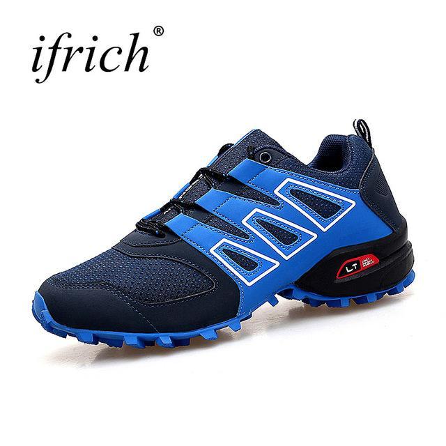Ifrich Hiking Shoes Men Outdoor Sneakers Large Size Hunting Boots Men Black Gray-ifrich Official Store-lan se-6.5-Bargain Bait Box