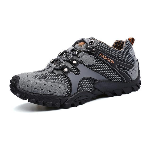 Ifrich Men Hiking Shoes Sneakers Rubber Mountain Shoes Climbing Men Leather-ifrich Official Store-Gray-5.5-Bargain Bait Box