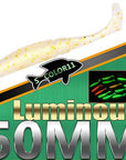 Ilure 15Pcs/Lot Luminous Paddle Tail Soaking Maw Glow In Dark T Lure Jig Head-ilure Official Store-Black-Bargain Bait Box