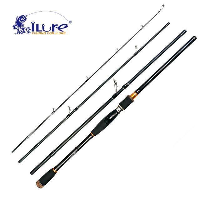 Ilure Fishing Lure Rod 4 Section Carbon Spinning Fishing Rod Travel Rod-Spinning Rods-ilure Official Store-Yellow-2.1 m-Bargain Bait Box