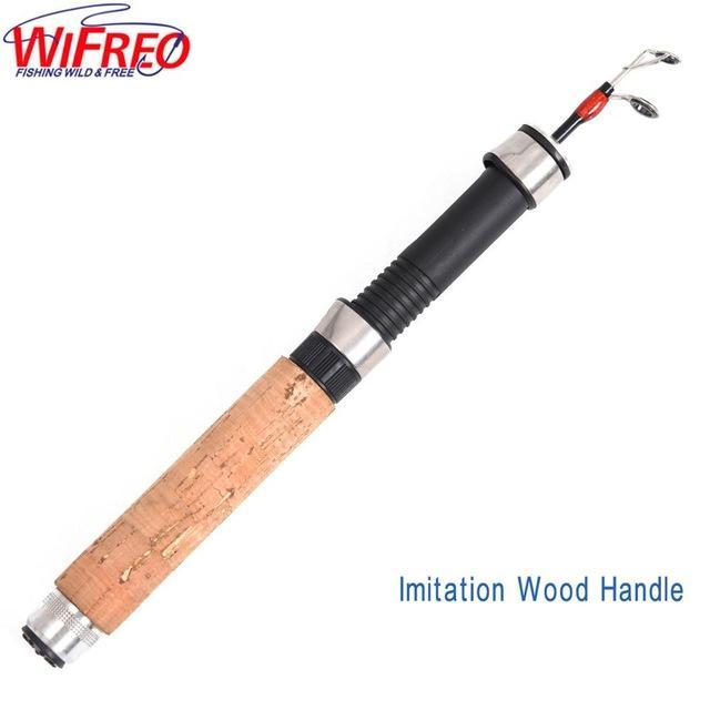 Imitation Wood/Eva Handle Portable Ice Fishing Rod Fish Pole Mini Spinning-Ice Fishing Rods-Bargain Bait Box-Yellow-&lt;1.8 m-Bargain Bait Box