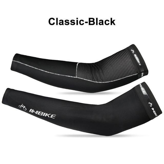 Inbike 2Pcs/Set Ciclismo Cycling Arm Sleeves Sun Uv Protection Bike Bicycle-All-inbike-Black Classic-S-Bargain Bait Box