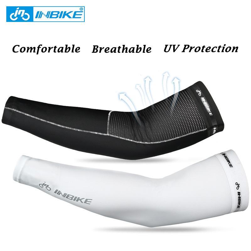 Inbike 2Pcs/Set Ciclismo Cycling Arm Sleeves Sun Uv Protection Bike Bicycle-All-inbike-White Classic-S-Bargain Bait Box