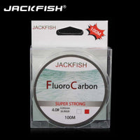 Jackfish 100M Fluorocarbon Fishing Line Red/Clear Two Colors 4-32Lb Carbon Fiber-DAGEZI Store-Red-0.8-Bargain Bait Box