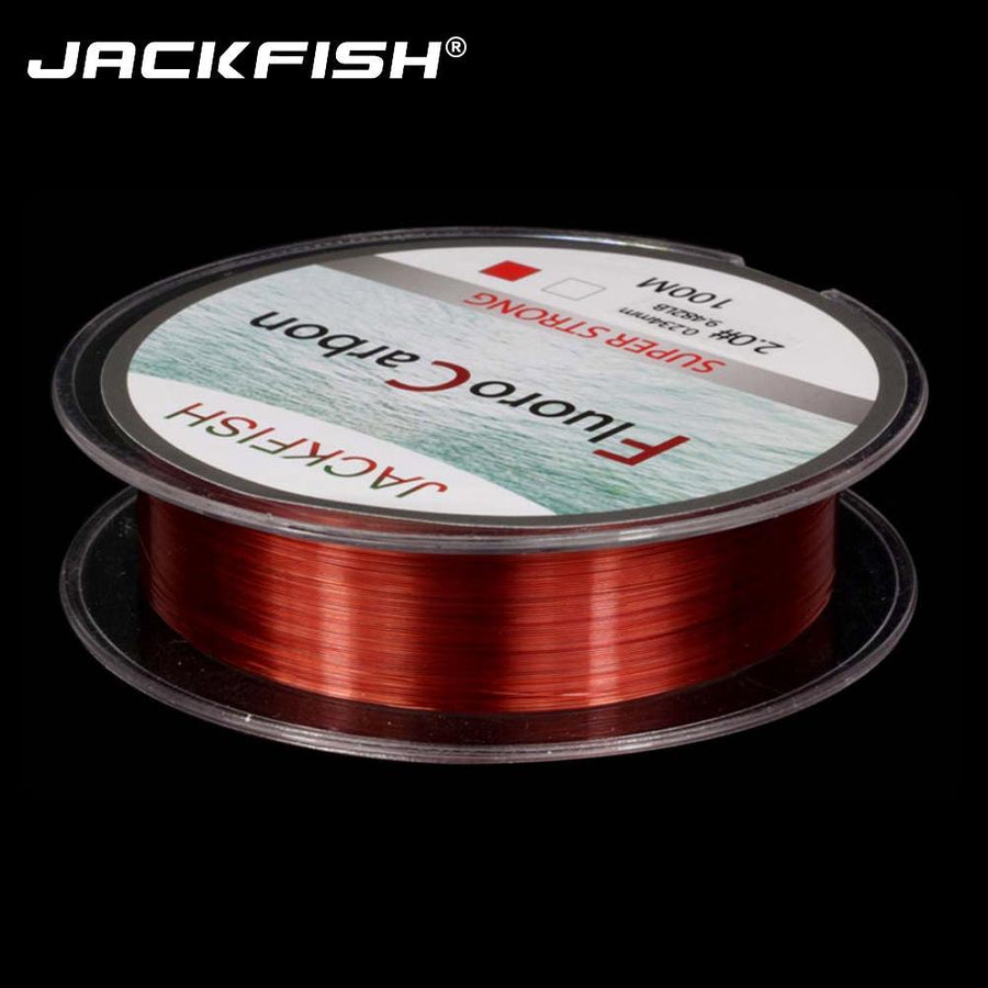 Jackfish 100M Fluorocarbon Fishing Line Red/Clear Two Colors 4-32Lb Carbon Fiber-DAGEZI Store-Red-0.8-Bargain Bait Box