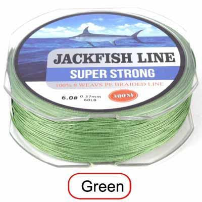 Jackfish 300M 8 Strand Super Strong Pe Braided Fishing Line 10-80Lb-JACKFISH Official Store-Green-0.6-Bargain Bait Box
