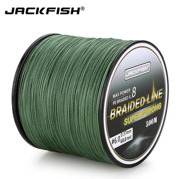 Jackfish 500M 8 Strand Smoother Pe Braided Fishing Line 10-80Lb Multifilament-JACKFISH Official Store-White-0.6-Bargain Bait Box