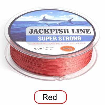 Jackfish 8 Strand 100M Pe Braided Fishing Line Super Strong Fishing Line With-JACKFISH Official Store-Red-2.0-Bargain Bait Box
