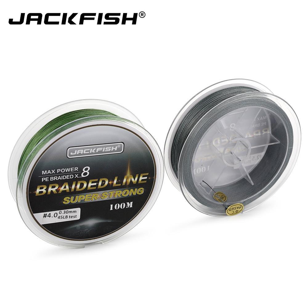 Jackfish 8 Strand 100M Pe Braided Fishing Line Super Strong Fishing Line With-JACKFISH Official Store-White-2.0-Bargain Bait Box
