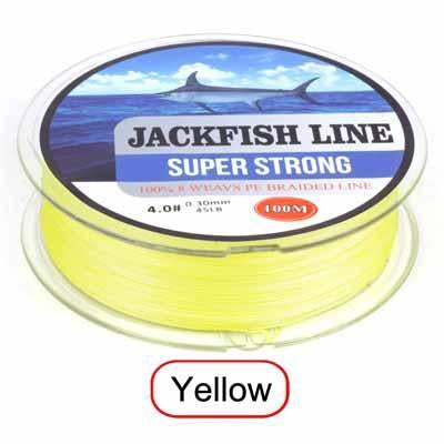 Jackfish 8 Strand 100M Pe Braided Fishing Line Super Strong Fishing Line With-JACKFISH Official Store-Yellow-2.0-Bargain Bait Box