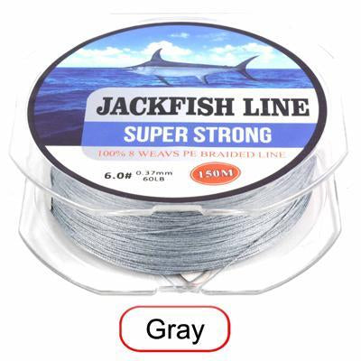 Jackfish 8 Strands 150M Super Strong Pe Braided Fishing Line 10-80Lb-JACKFISH Official Store-Dark Grey-0.6-Bargain Bait Box