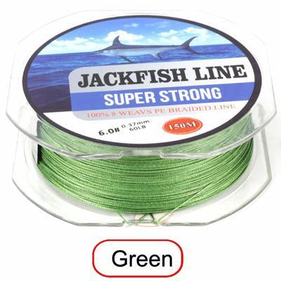 Jackfish 8 Strands 150M Super Strong Pe Braided Fishing Line 10-80Lb-JACKFISH Official Store-Green-0.6-Bargain Bait Box