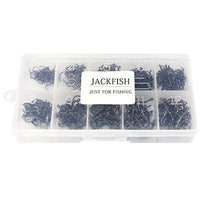 Jackfish High Carbon Steel Circle 500Pcs/Box Size #3-#12 Freshwater Fishhook-Hook Kits-Bargain Bait Box-Black-Bargain Bait Box