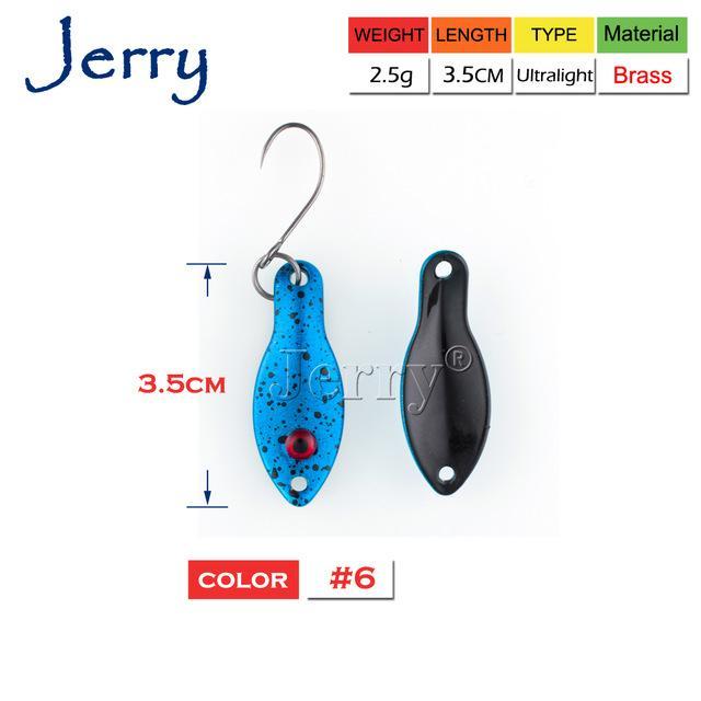 Jerry 1.4G,2.5G Ultralight Fishing Lures Wobbler Metal Bait Trout Lures Mini-Jerry Fishing Tackle-1.4g Red-Bargain Bait Box