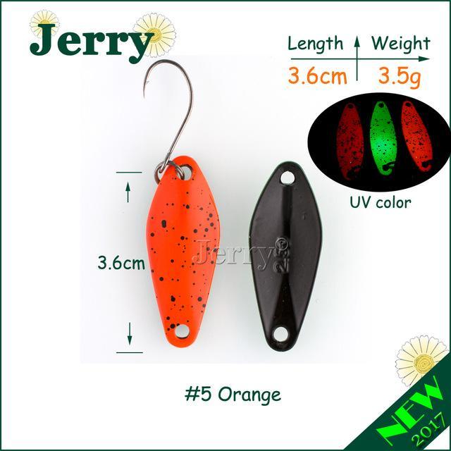 Jerry 1Pc 2.5G 3.5G 4.5G Mini Fishing Spoon Trout Lures Fluttering