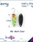 Jerry 1Pc 2G 3G 4.5G Trout Fishing Spoons Metal Lures Spinner Bait Fishing Lures-Jerry Fishing Tackle-2g Green orange-Bargain Bait Box