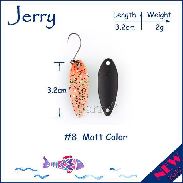 Jerry 1Pc 2G 3G 4.5G Trout Fishing Spoons Metal Lures Spinner Bait Fishing Lures-Jerry Fishing Tackle-2g Orange-Bargain Bait Box