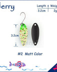 Jerry 1Pc 2G 3G 4.5G Trout Fishing Spoons Metal Lures Spinner Bait Fishing Lures-Jerry Fishing Tackle-2g Yellow green-Bargain Bait Box