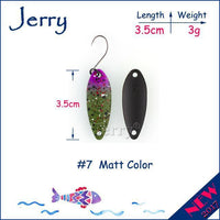 Jerry 1Pc 2G 3G 4.5G Trout Fishing Spoons Metal Lures Spinner Bait Fishing Lures-Jerry Fishing Tackle-3g Green purple-Bargain Bait Box