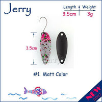 Jerry 1Pc 2G 3G 4.5G Trout Fishing Spoons Metal Lures Spinner Bait Fishing Lures-Jerry Fishing Tackle-3g Grey pink-Bargain Bait Box