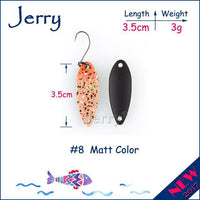 Jerry 1Pc 2G 3G 4.5G Trout Fishing Spoons Metal Lures Spinner Bait Fishing Lures-Jerry Fishing Tackle-3g Orange-Bargain Bait Box