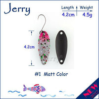 Jerry 1Pc 2G 3G 4.5G Trout Fishing Spoons Metal Lures Spinner Bait Fishing Lures-Jerry Fishing Tackle-4g Grey pink-Bargain Bait Box