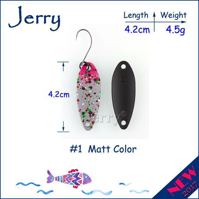Jerry 1Pc 2G 3G 4.5G Trout Fishing Spoons Metal Lures Spinner Bait Fishing Lures-Jerry Fishing Tackle-4g Grey pink-Bargain Bait Box