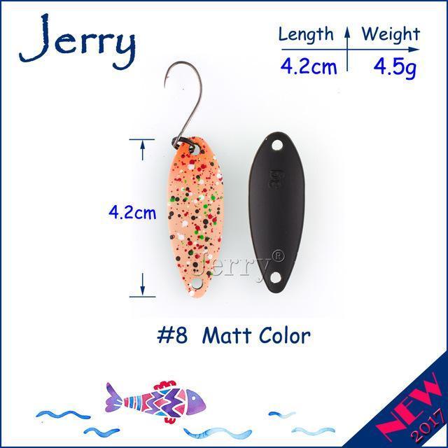 Jerry 1Pc 2G 3G 4.5G Trout Fishing Spoons Metal Lures Spinner Bait