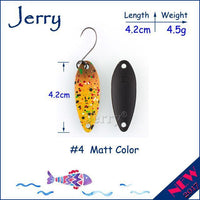 Jerry 1Pc 2G 3G 4.5G Trout Fishing Spoons Metal Lures Spinner Bait Fishing Lures-Jerry Fishing Tackle-4g Yellow brown-Bargain Bait Box