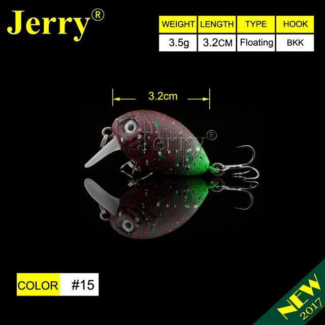 Jerry 1Pc 32Mm Ultralight Fishing Lures Micro Wobble Lures Trout Fishing Lures-Jerry Fishing Tackle-Brown green-Bargain Bait Box