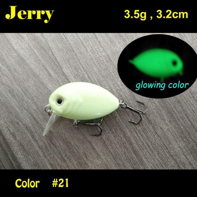Jerry 1Pc 32Mm Ultralight Fishing Lures Micro Wobble Lures Trout Fishing Lures-Jerry Fishing Tackle-Glowing-Bargain Bait Box