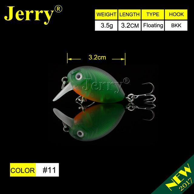Jerry 1Pc 32Mm Ultralight Fishing Lures Micro Wobble Lures Trout Fishing Lures-Jerry Fishing Tackle-Green orange belly-Bargain Bait Box