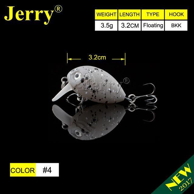 Jerry 1Pc 32Mm Ultralight Fishing Lures Micro Wobble Lures Trout Fishing Lures-Jerry Fishing Tackle-Grey with spots-Bargain Bait Box
