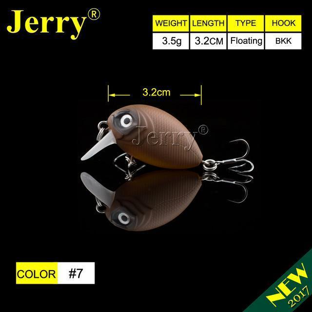 Jerry 1Pc 32Mm Ultralight Fishing Lures Micro Wobble Lures Trout Fishing Lures-Jerry Fishing Tackle-Matt brown-Bargain Bait Box