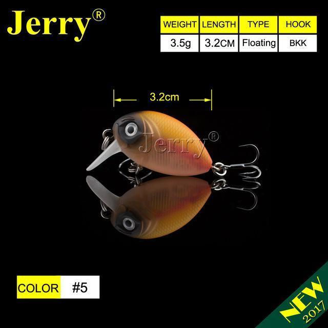 Jerry 1Pc 32Mm Ultralight Fishing Lures Micro Wobble Lures Trout Fishing Lures-Jerry Fishing Tackle-Orange black face-Bargain Bait Box