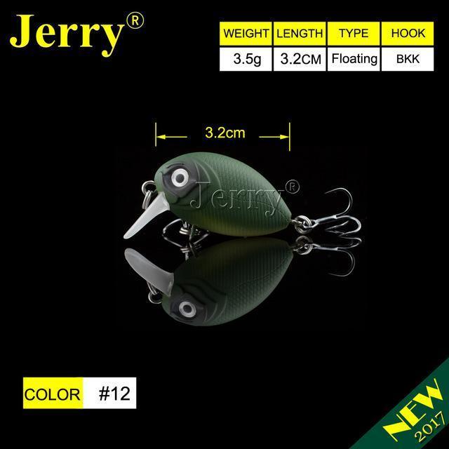 Jerry 1Pc 32Mm Ultralight Fishing Lures Micro Wobble Lures Trout Fishing Lures-Jerry Fishing Tackle-Pumpkin green-Bargain Bait Box